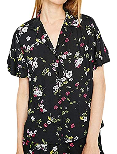 Koton Hemdbluse Mit Floralem Muster Blusa, Negro (Schwarz 59f), 36 (Talla del Fabricante: 34) para Mujer