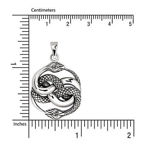 WithLoveSilver 925 Sterling Silver Ouroboros Infinity Snake Serpent Pendant3
