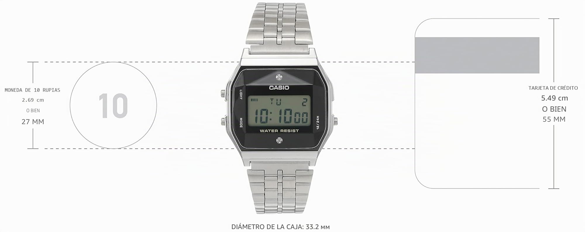 Casio Reloj Digital para Unisex Adultos De Cuarzo con Correa En Acero Inoxidable 4549526194696