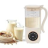 QUIOTUIR Máquina de Leche Vegetal 1.4L con Pantalla LED 16 Cuchillas Cepillo et Taza de Medición Automática para Leche de Soja Avena Almendras Yogur Milk Maker puede Aplicar Calor o Frío