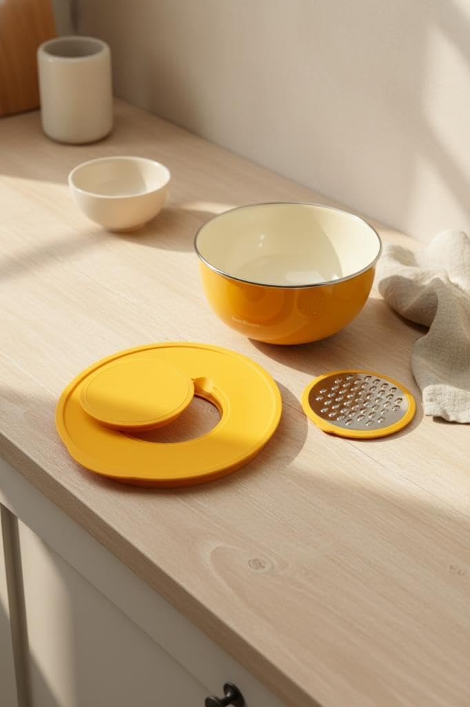 Bambum Nostalji Karıştırma Kabı Hardal 24 cm