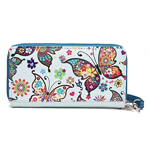 Colorful Butterfly Spring Western Style Fashion Purse Women Wristlets Wallet3