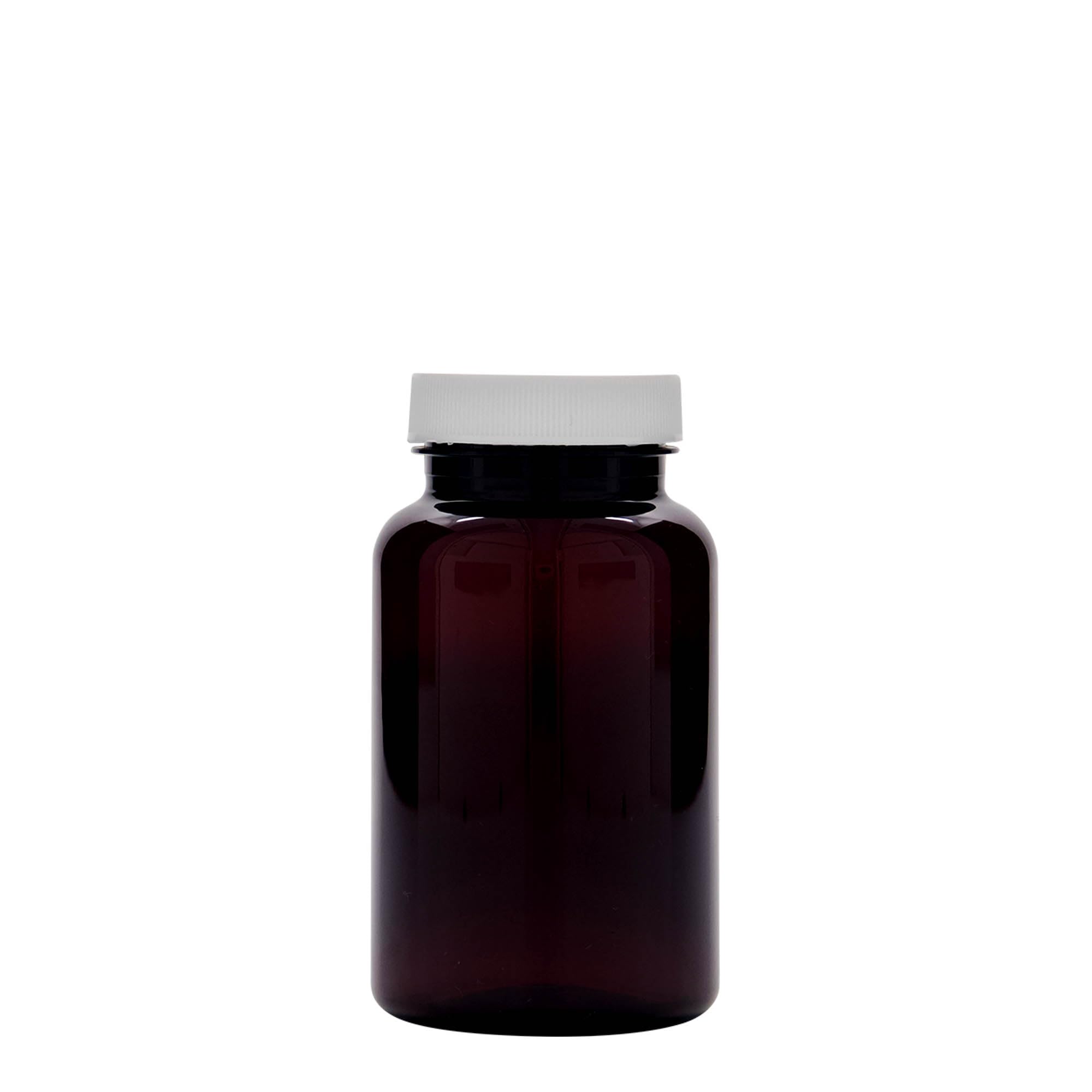 Zestaw 24 puszek PET 200 ml brązowe z nakrętką na kapsułki, proszek, tabletki, kremy i maści