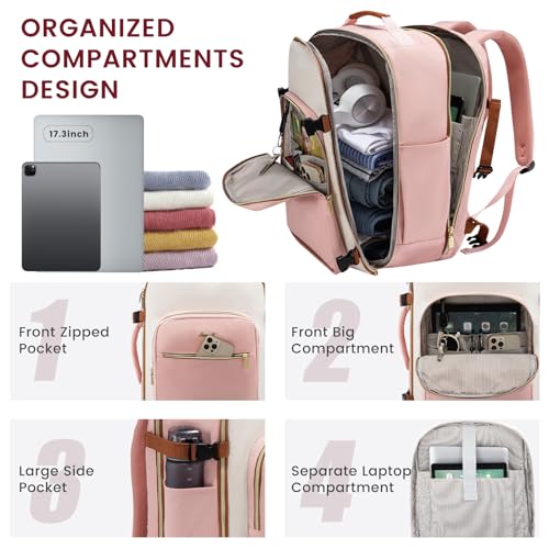 Image of LOVEVOOK 50L Travel Backpack for Women & Men, Airline Approved Carry On Luggage with 3 Packing Cubes, TSA Overnight Bags, Waterproof Personal Item Bag, Weekender Essentials Backpacks fits 17 inch Laptop