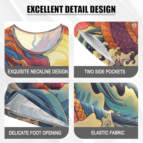 senya Short Sleeve Pajamas Sets Summer Cotton Sleepwear Dragon and Sunrise4