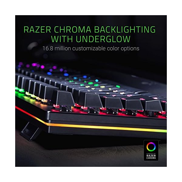 Razer Huntsman Elite (Purple Switch) - Gaming Keyboard with Opto-Mechanical Key (Multi-function Numeric Button, Integrated Hybrid Memory, RGB Chroma, Ergonomic Wrist Rest) - UK Layout | Black - Image 5