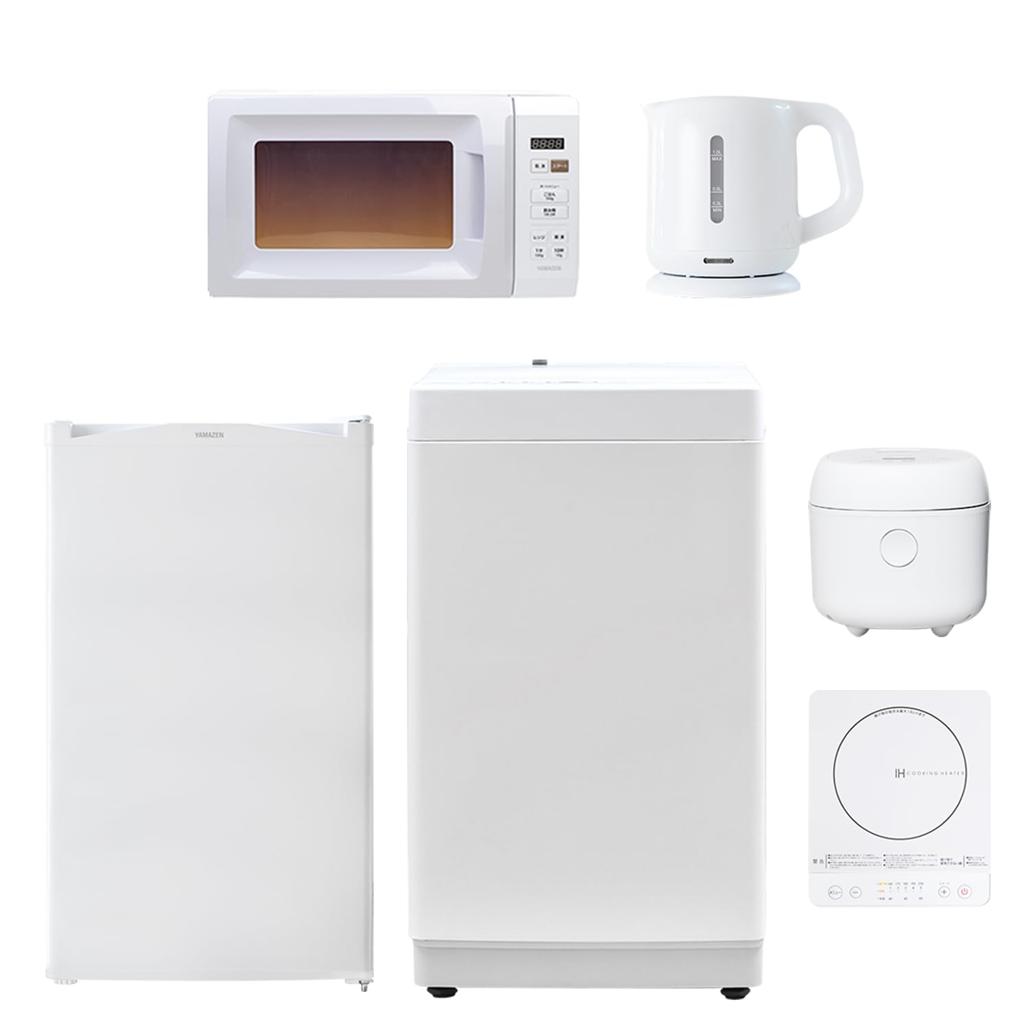 Amazon | 【新生活6点セット】 [山善] 冷蔵庫 92L & 洗濯機 6kg & 電子