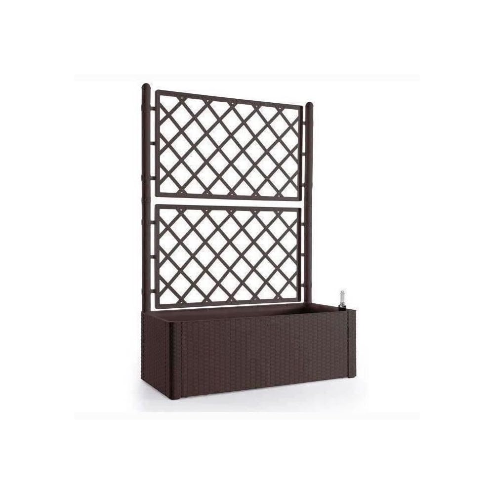 Stefanplast STF640 Fioriera Deluxe con Spalliera, Marrone, 100 x 43 x 142 cm
