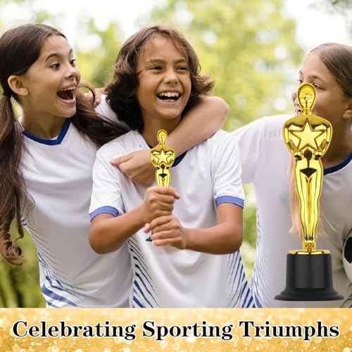 winkio gold award trophiesgold award statues pack of 6 mini trophies plastic trophy award for competitionevents sports party decorationsaward ceremony and appreciation gift
