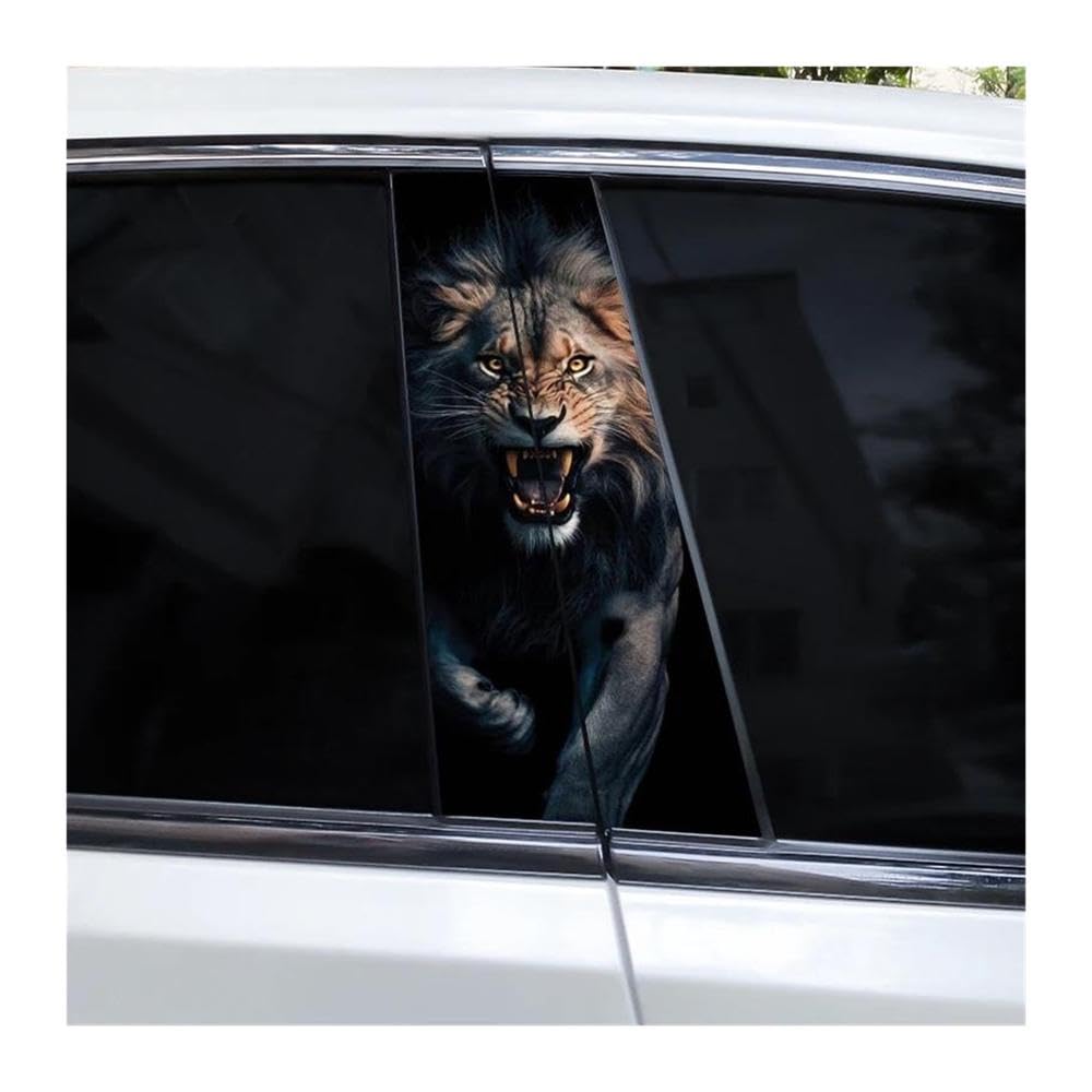 Decorative Items 2pcs Car B Pillar Waterproof Decal Vinyl DIY Ferocious Animal(G)