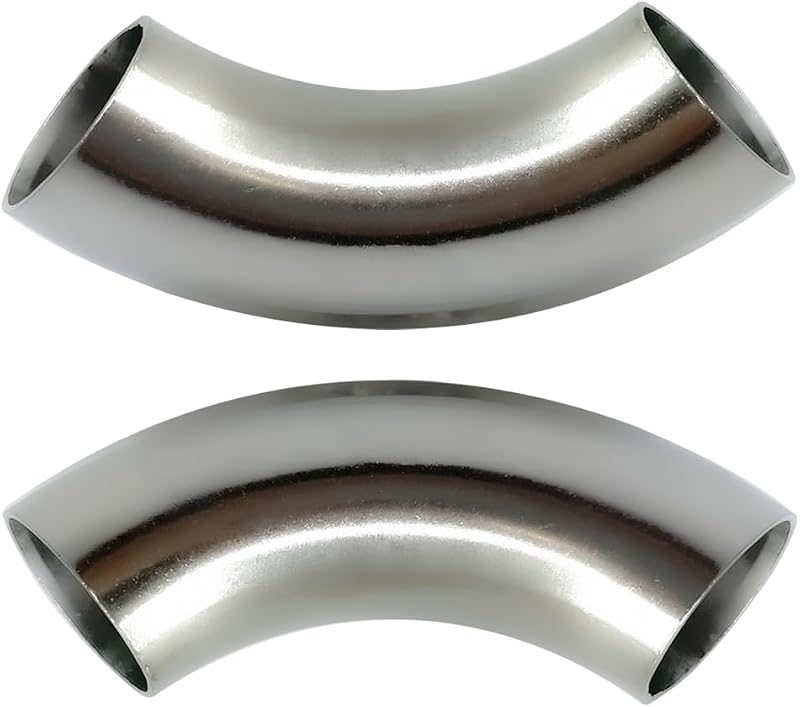 Curva de escapamento em aço inoxidável cotonlake 90° com diâmetro externo de 25 mm – 2 unidades