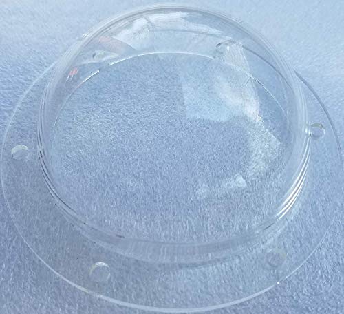 Supreme Tech Cúpula de acrílico/plástico Hemisferio - Claro - 64mm de diámetro, 9.5mm de Brida con Agujeros-Preagujerada