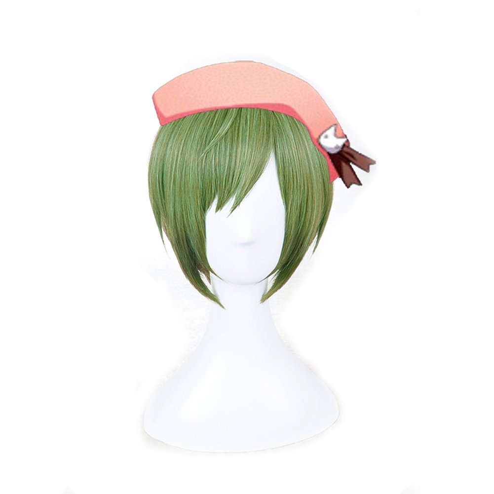 Straight High Temperature Fiber green short 12"cosplay wigs synthetic A3 Rurikawa Yuki (Rurikawa Yuki)