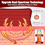 31.5''×24'' Red Light Therapy for Body, 41W 420LED Beads Wearable Red Infrared Light Therapy Wrap for Body, 660nm & 850nm, Auto Timer, Ideal for Shoulder Waist Back Body - Image 3