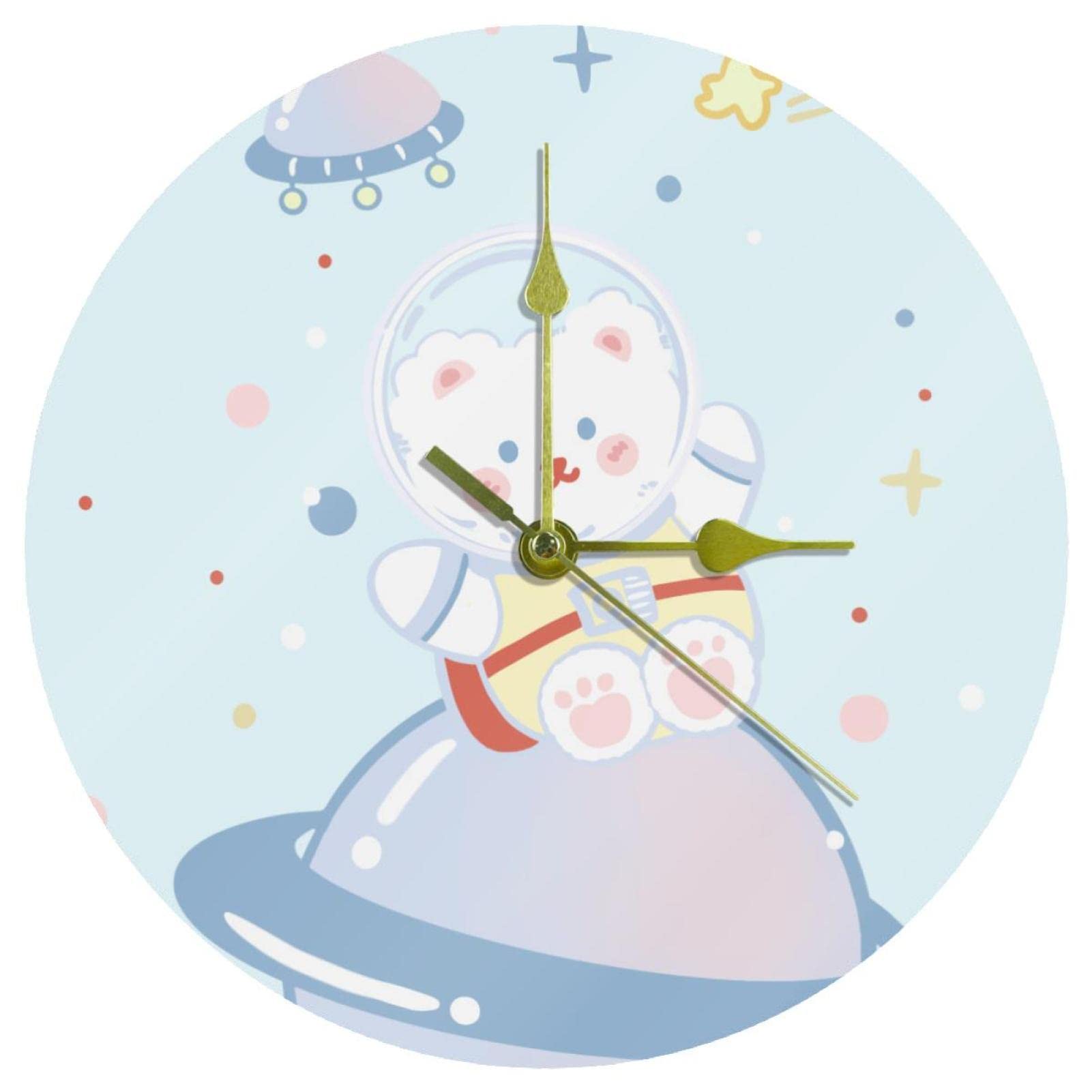 Horloge murale ours cosmique décorative pour personnaliser le bureau