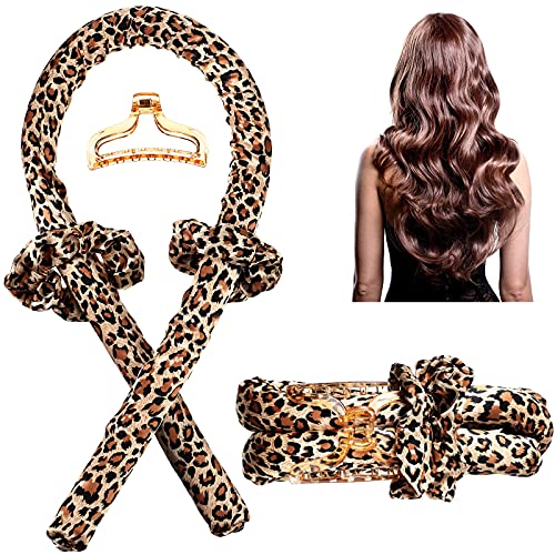 4 Pieces Heatless Curling Rod Headband No Heat Curls Ribbon Hair Rollers Soft Foam Hair Rollers Curling Ribbon and Flexi Rods DIY Hair Styling Tools for Natural Long Medium Hair