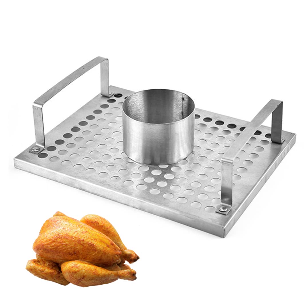Ameble Vertical BBQ Beer Can Chicken Roaster Stand, Rotisserie Rack Grill Holder for Roasting Turkey, Corn, Vegetables, Barbecue Accessory