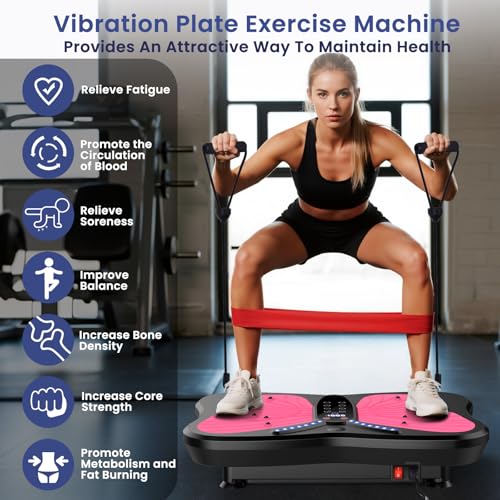 Vibration Plate Exercise Machine for Lymphatic Drainage, Vibration Machine for Full-Body Weight Loss Shaping, Vibrate Fitness Platform 400 Lbs & 200 Adjustable Speeds for Women Men Home (Light Purple) - Thumbnail 6