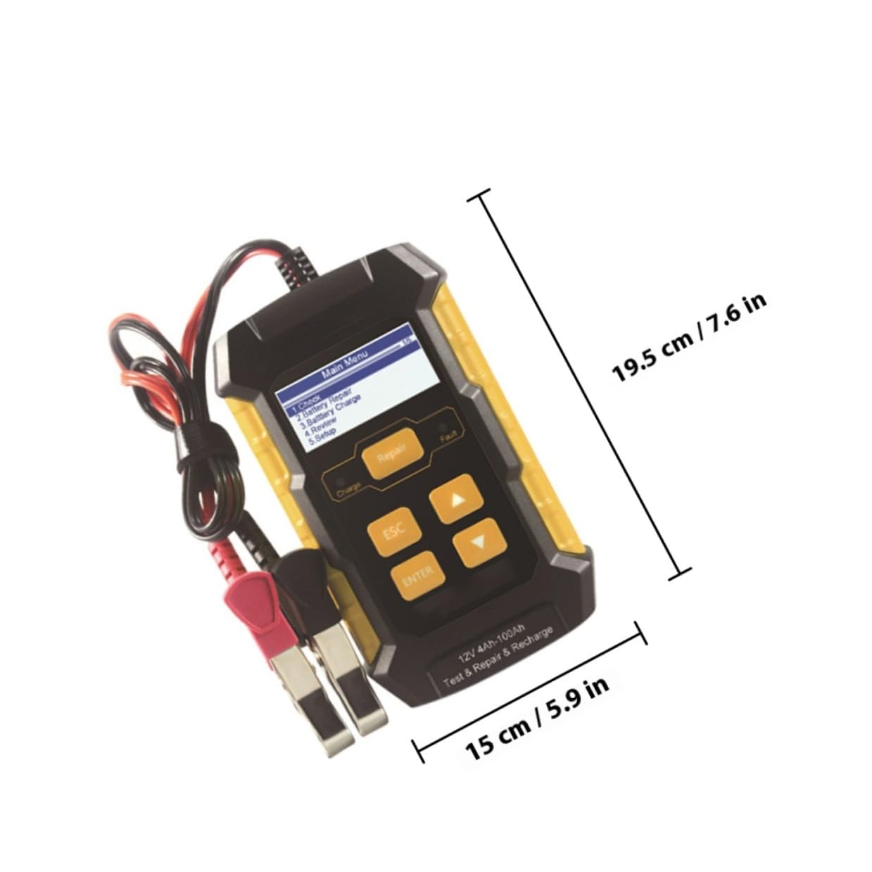 Testeur de Batterie Voiture 12v, Chargeur Réparateur Rapide, ABS Cuivre
