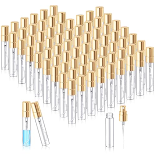 Zhehao 1 Pcs Mini Spray Bottles, Perfume Bottle, Gold Cap, 5 Ml