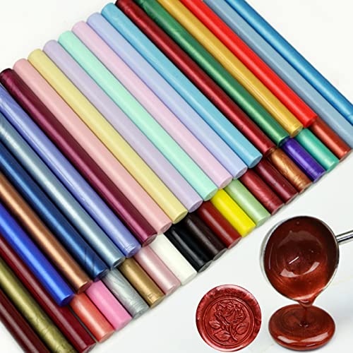 40 Pcs Glue Gun Sealing Wax Sticks for Wax Seal Stamp, Sealing Glue Gun Sealing Wax Sticks Mini Glue Stick, Great for Wedding Invitations,Christmas Gift
