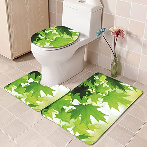 Badematten Set 3 teilig,Toilettenmatte Set,3er Badgarnitur Badezimmer Matte Set Dusch Bade Matte Vorleger Teppich 3D…