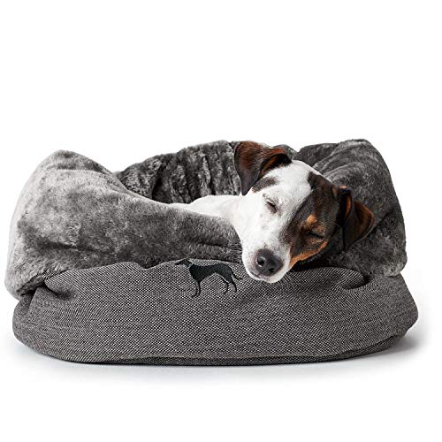 HUNTER Livingston Variabler Hunde- und Katzenschlafplatz, mit weichem Plüsch Farbe anthrazit, Größe one-Size