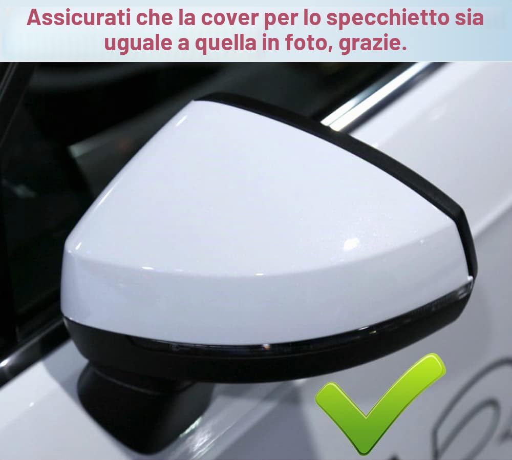 1 paio copri specchietto retrovisore copri specchietto retrovisore adatto per A3 S3 8V RS3 2013-2019 (nero brillante)