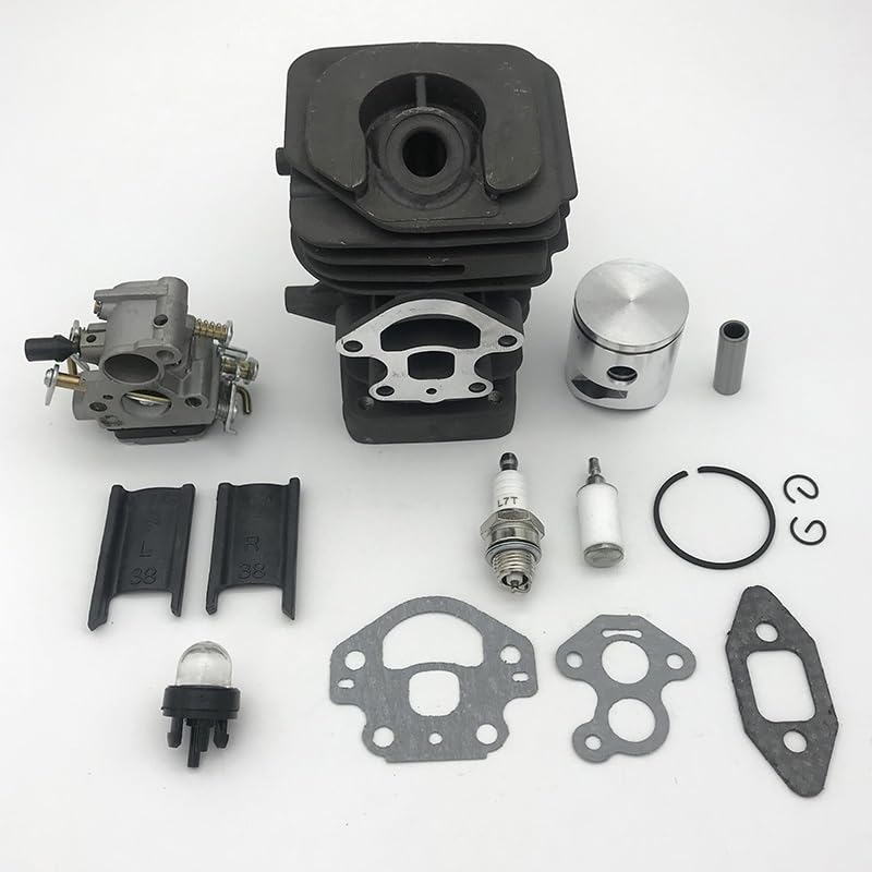 Piezas de jardín Kit de Juntas de carburador de pistón de Cilindro de 39mm Apto for Husqvarna 240 240E 235E 235 236 236E repuestos de Motor de Motosierra 545050417 Piezas de jardín