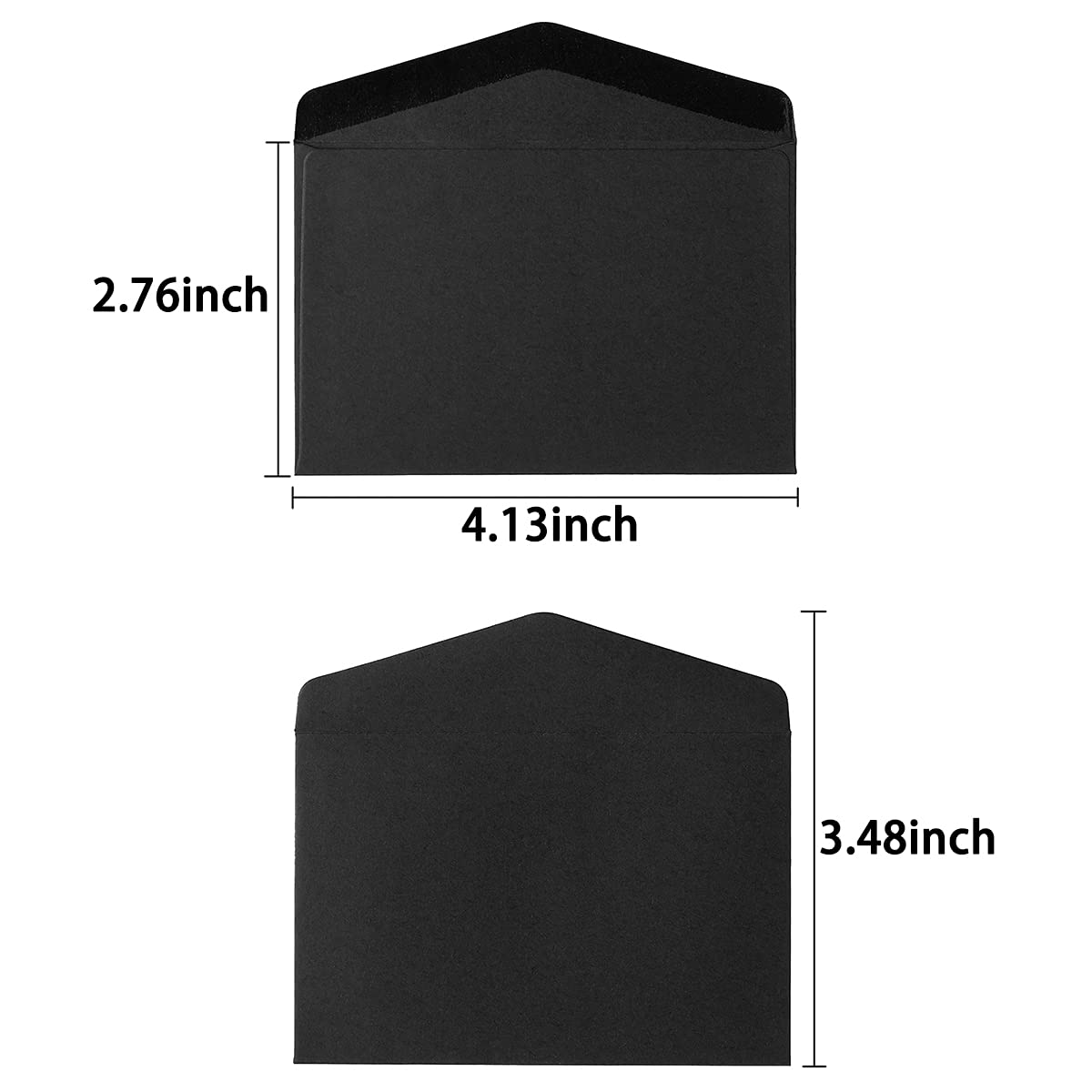 120 Pack Mini Envelopes Small Envelopes Self-Adhesive Kraft Paper Tiny Pockets for Business Cards Christmas Holiday Small Gift Cards Invitations Cards(4.13"×2.76") (Black)