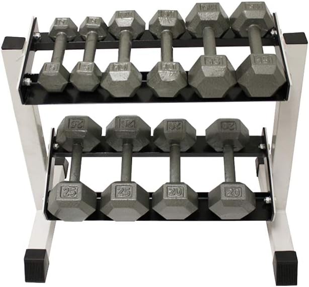 Troy USA Sports Hex Dumbbell Set 5-25 lb With Rack