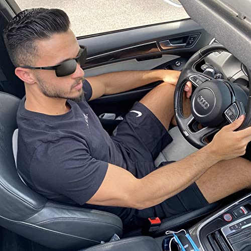 Image of BLUPOND Set of 2 HD Day and Night Driving Glasses - Polarized Sunglasses and Yellow Night Vision Glasses With Car Clip Holder
