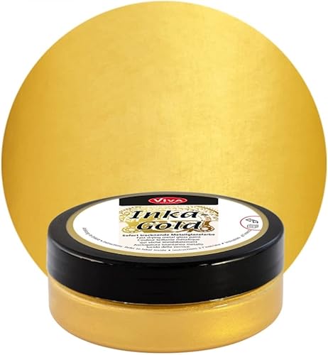 Viva Decor Inka Gold Gilding Wax2.3 oz (dorado) - Pasta de pulido metálica a base de cera fácilmente aplicable. Brillo metálico de secado rápido,