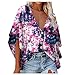 Yowablo Chemisier col V Chemisier Chemisier pour Femmes Loose Bell Floral imprimé Top tie-Dye T-Shirts pour Femmes Taille Haute