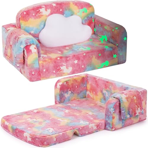 Foryoomi Extra Wide Kids Couch, Kids Sofa, Toddler Sofa, Glo...