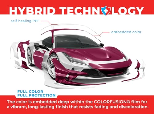 Image of ColorFusion PPF by VViViD, Gloss Dark Star Ruby Magenta Dry Apply PPF Vinyl Car Wrap Roll 6ft x 5ft