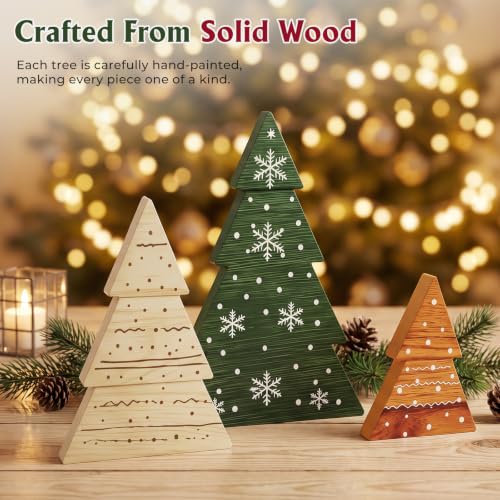 3Pcs Wooden Tabletop Christmas Tree Decorations - image 8