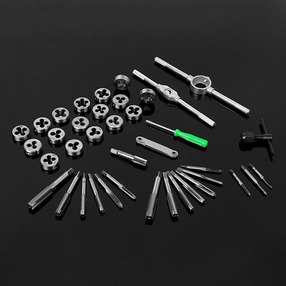 UPTODATETOOLS 40Pcs Metric Tap Wrench and Die Pro Set M3-M12 Nut Bolt Alloy Metal Hand Tools 2