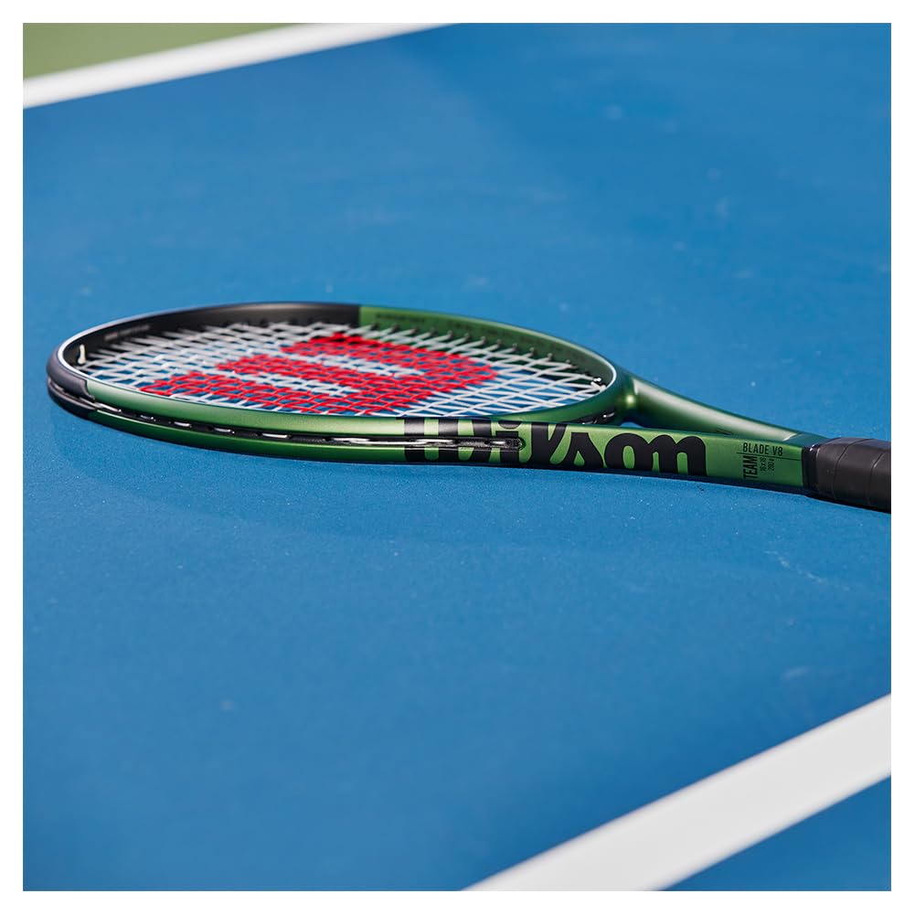WILSON Raquete de desempenho adulto pré-amarrada Blade Team V8