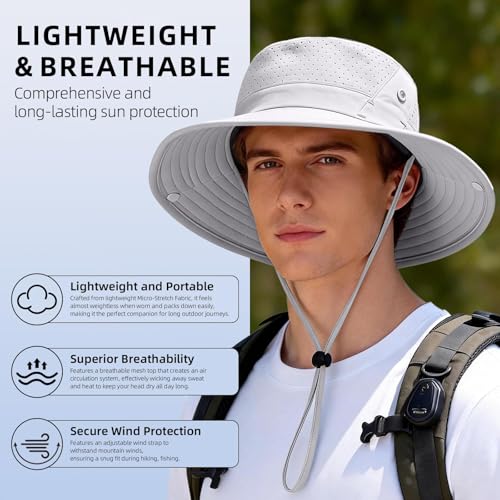 Sombrero solar UPF 50+ de ala ancha plegable miniatura 6