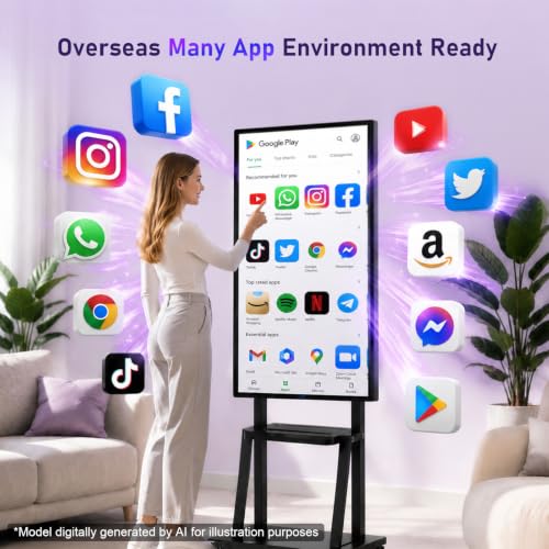 Image of Smart Board 49 Inch Interactive Whiteboard, RK3588 Flagship Chip 6ms Low Latency, Android 12 8+64GB, Wireless Cast & Screen Mirroring, Overseas App Ready for Classroom Office Business Home(Board Only)