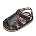 Sandales Bébé Fille Garçons Chaussures Premier Pas pour Enfants Cuir Souple Sandale D'été Bout Fermé Mixte Enfant T14 - 17 EU - Noir