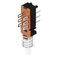 Vista 4 de uxcell Interruptor de botón momentáneo DPDT 2 Polo 6 Pin 1 Posición 5pcs