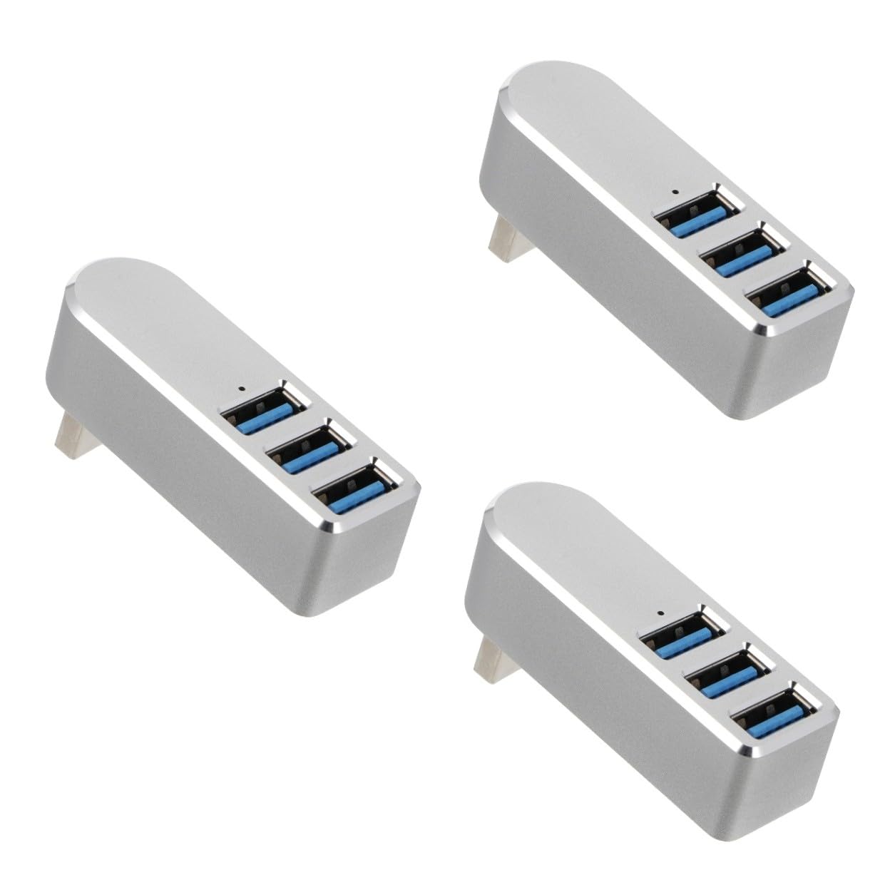 Mobestech 3pièces Hub USB à Ports avec Connecteur Rotatif Adaptateur Portable pour Ordinateur Compatible Surcharge Et Échauffement