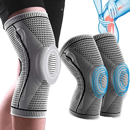 2PCS Ultra Elite Knee Brace, Compression Sleeve with Side Stabilizers for Knee Pain (L)