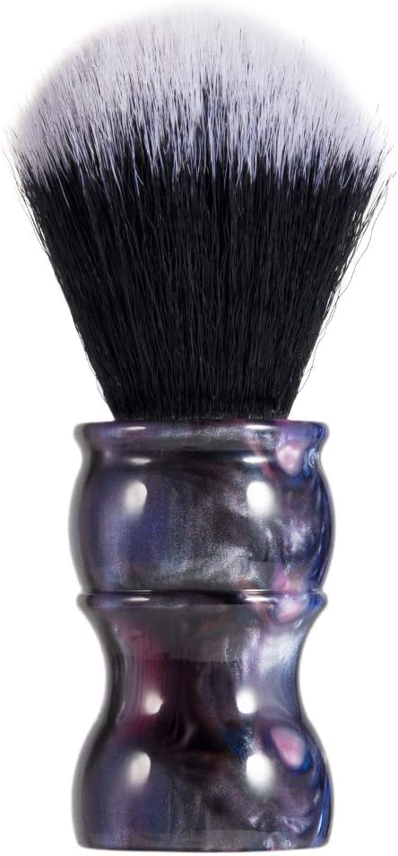 Grandslam Finest Synthetic Nylon Mustache Beards Brush Shaving Brush with Resin Handle- Engineered for the Best Shave of Your Life (Black, gray)