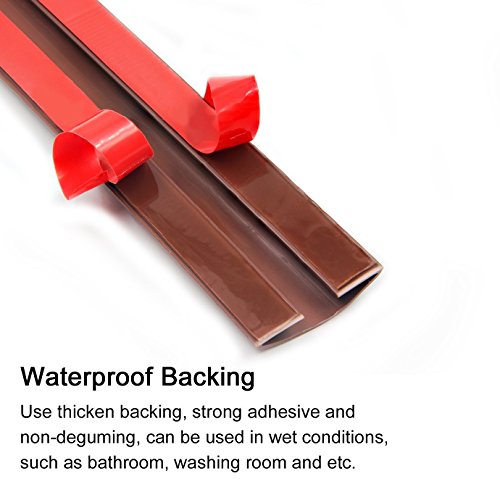 Under Door Draft Blocker Draught Excluder Self-Adhesive Rubber Door Bottom Seal Strip Under Door Sweep Weather Stripping Door Gap Stopper Soundproofing Noise Insulation 39" Long (Brown) #TOP2