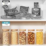 Glass Storage Jars with Lids High Borosilicate Glass Clear Airtight Food Storage Container Jar with Sealing Lid, Tea, Coffee Beans, Flour, Candy, Cookie, Spice, Cereal (1000ML-3Pcs) - Image 5