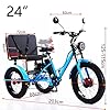 ZZwansuGE Adult Electric Tricycle, 24 * 4.0″ Wide Tire 3-Wheeler, 48V 18AH Removable Lithium Battery - 40km Range, 7-Speed Adjustment, For City/Mountain Roads Blue #2