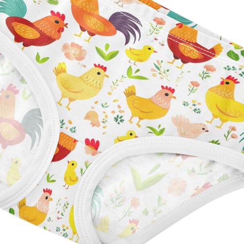 Joisal Toddler Underwear Floral 2t Cotton Cute Panties Girl Personalized Briefs Underpants Cartoon Chickens4